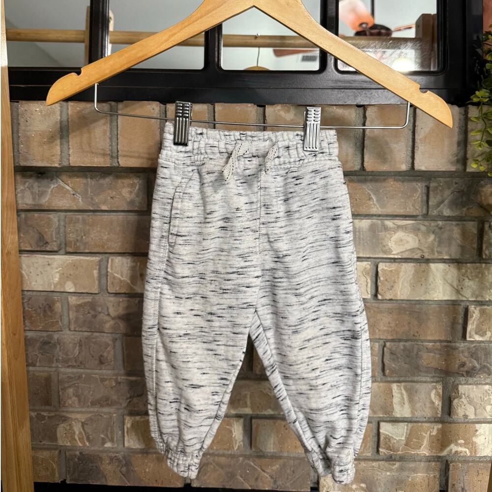 Garanimals Grey Striped Baby Boys Solid Terry Joggers 12M GUC